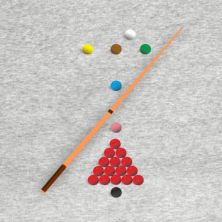 Snooker  design showing all the balls as they are on the table at the start of a frame T-Shirt